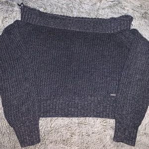 Grey Woman’s Hollister Off the Shoulder Sweater
